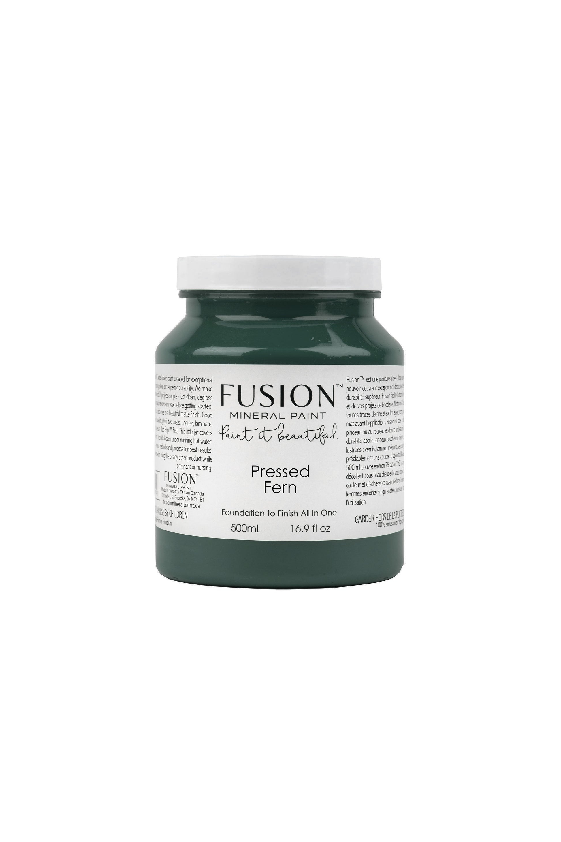 Pressed Fern Fusion Mineral Paint, Dark Green Paint Color| 500ml Pint Size