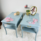 Soldi Wood End Tables with Storage,  Light Blue Color, Old to New Furniture & Decor
