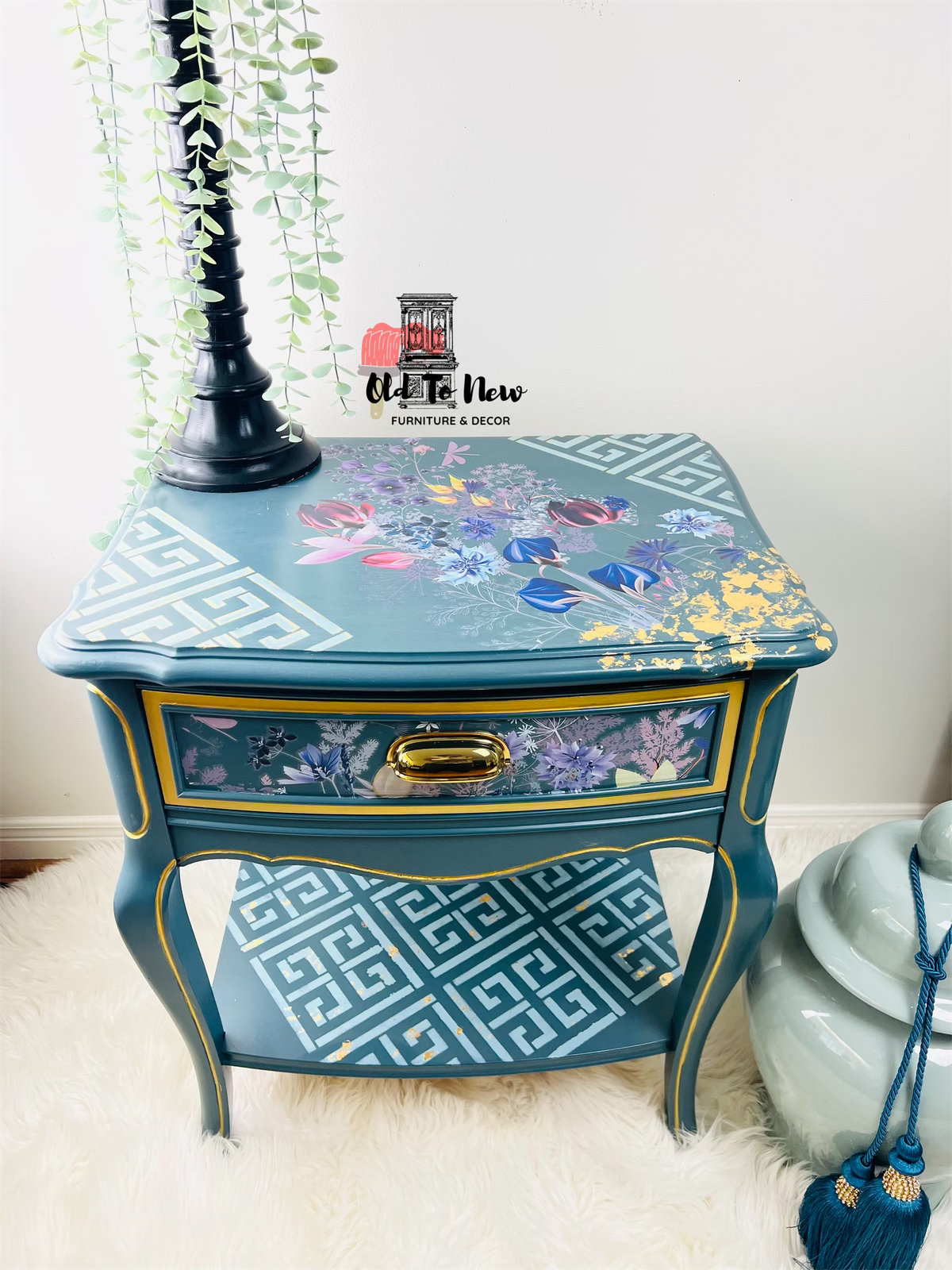 Blue French Provincial End Table , Toronto