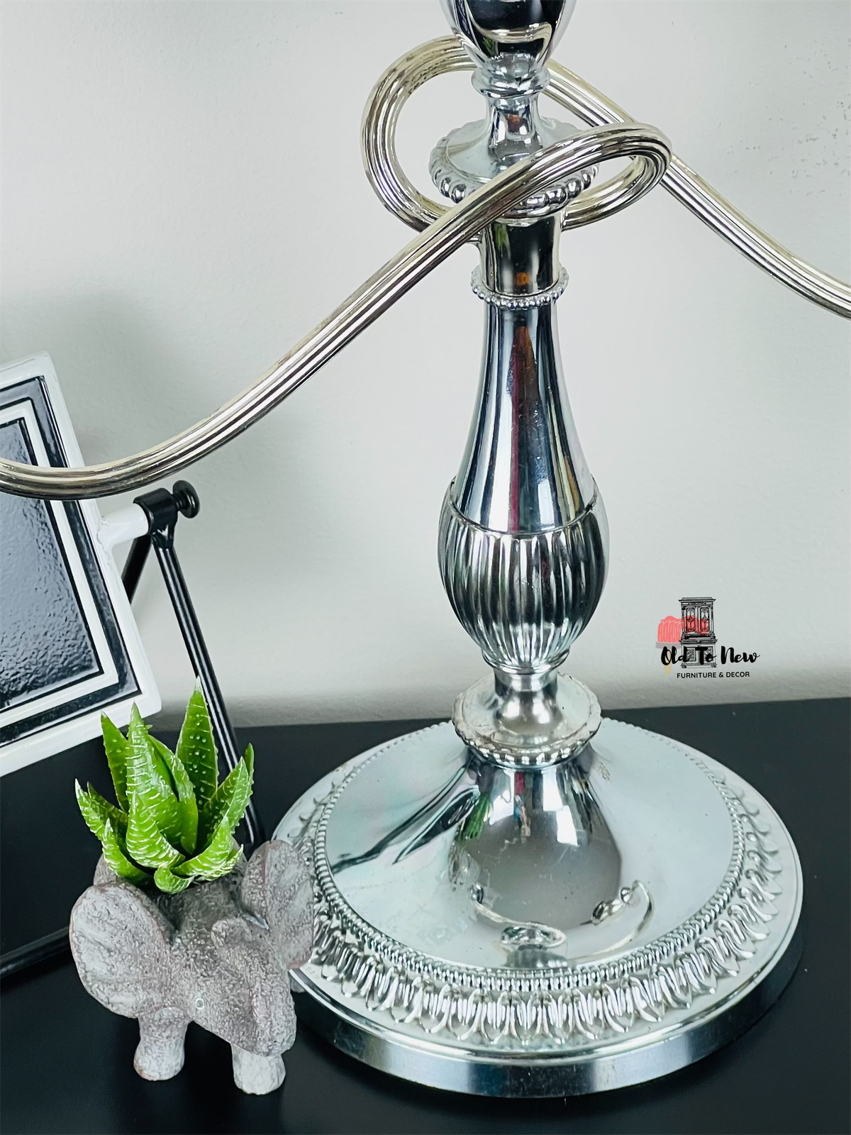 Polished Silver Twisted Arm Candelabra Stand