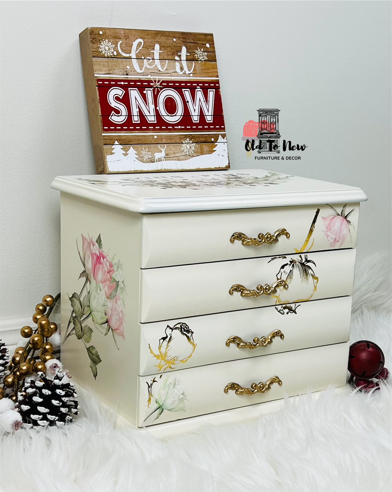 Velvet Mirrored Jewelry Box by Old To New Furniture