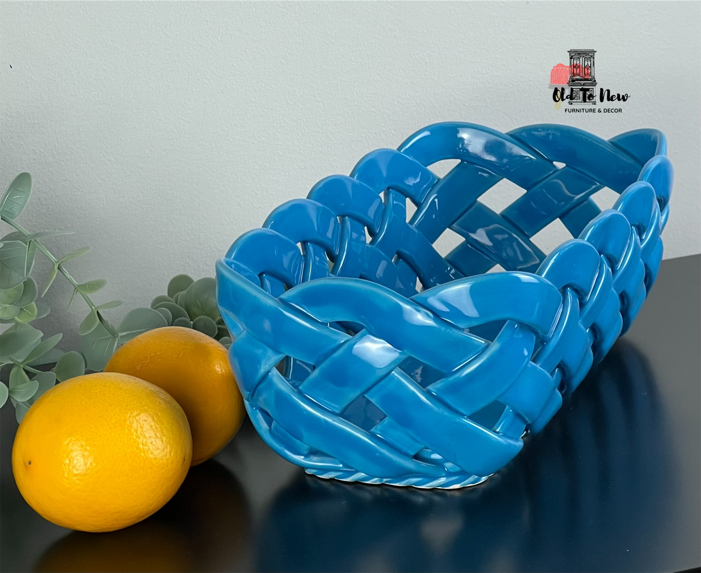 PrimoGi Ceramic Woven Basket, Fruit Basket, Home Decor, Hand Made Basket, Old to New Furniture & Decor