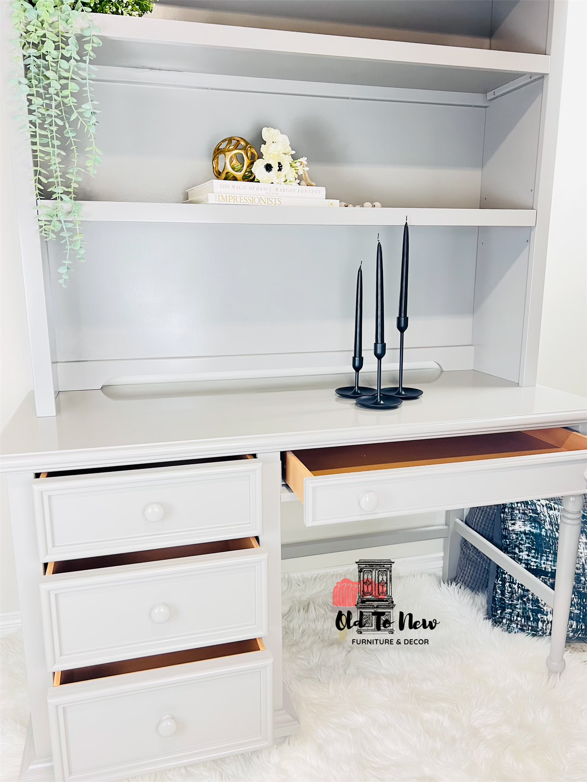 Desk & Book Shelf Painted with Little Lamb from Fusion Mineral Paint