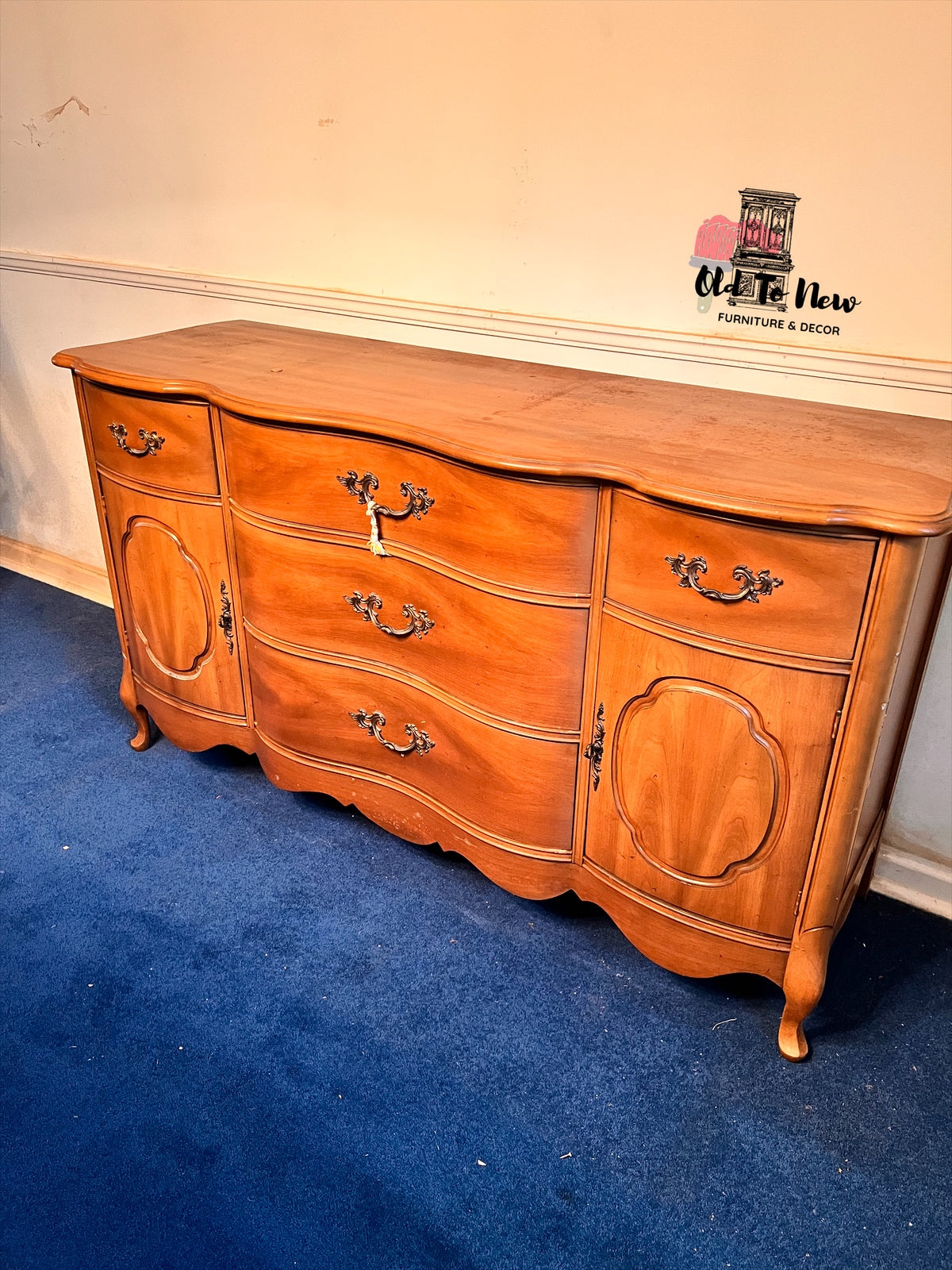 Large Wood French Provincial Sideboard; Old to New Furniture & Decor