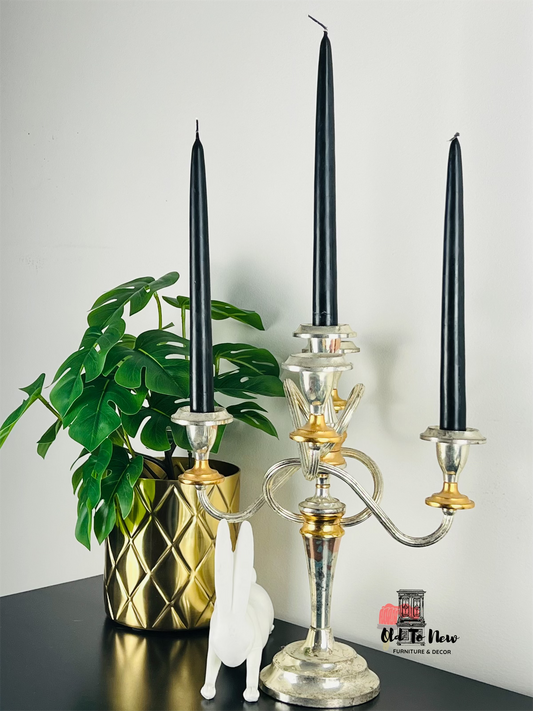 Silver & Gold Five Arm Candelabra Stand