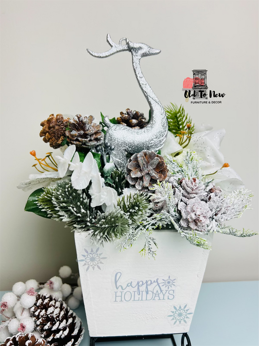 Christmas Center Table Flower Arrangement, Christmas Decor