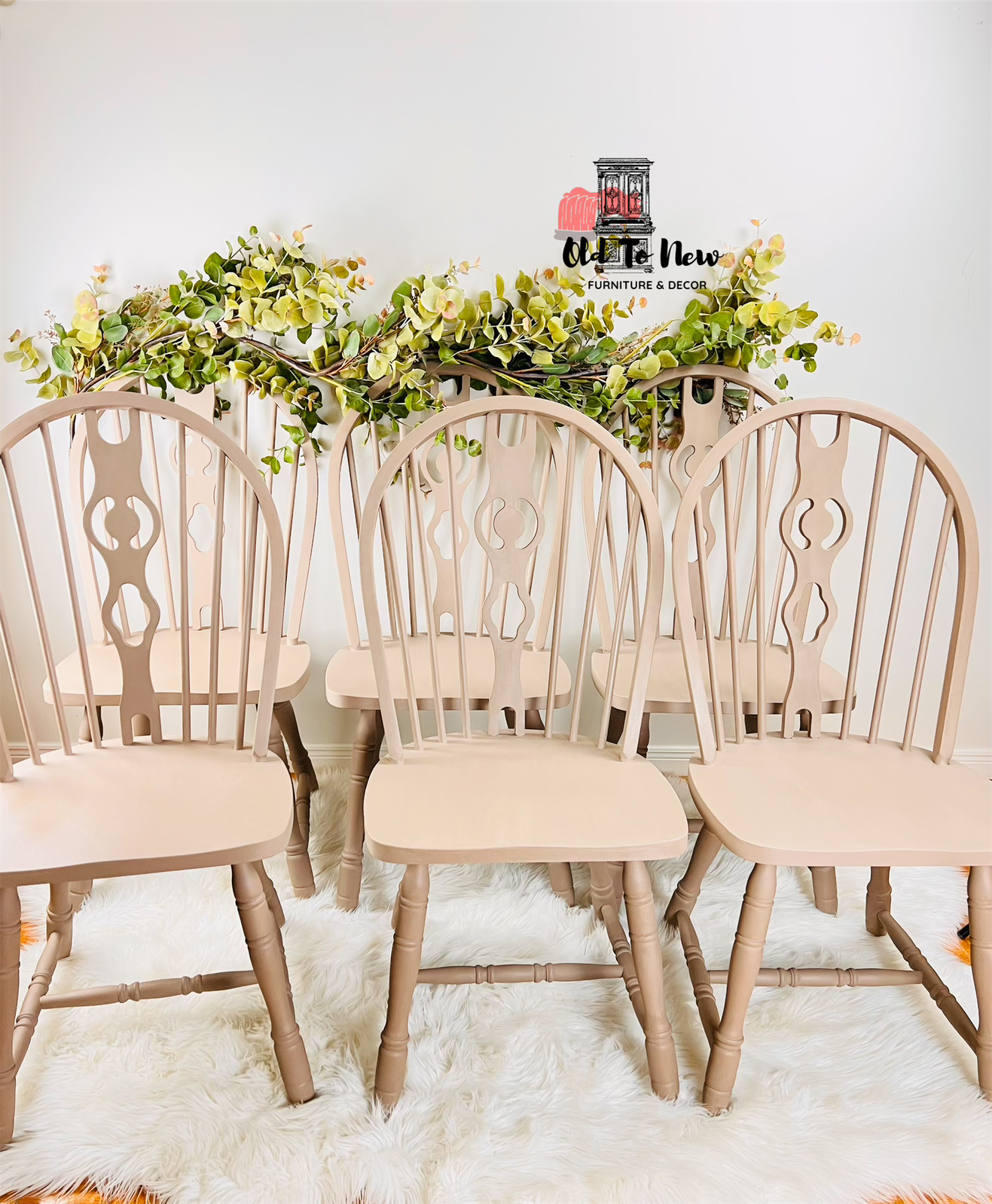 Chalk Painted Wooden Chairs Painted Modern Farmhouse Tan Color by Old To New Furniture