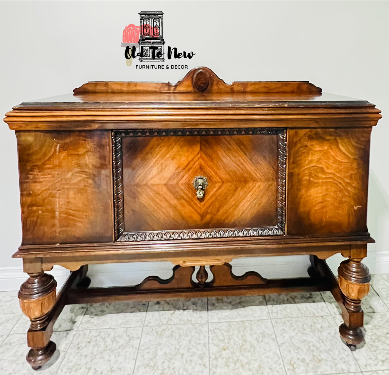 Unpainted vintage Jacobean Buffet
