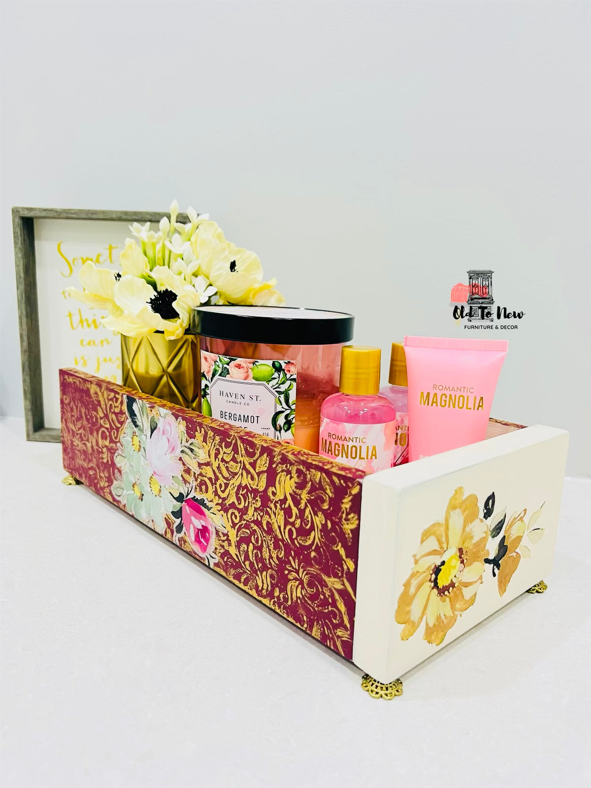 Floral accent gorgeous home decor; Old to New Furniture & Decor