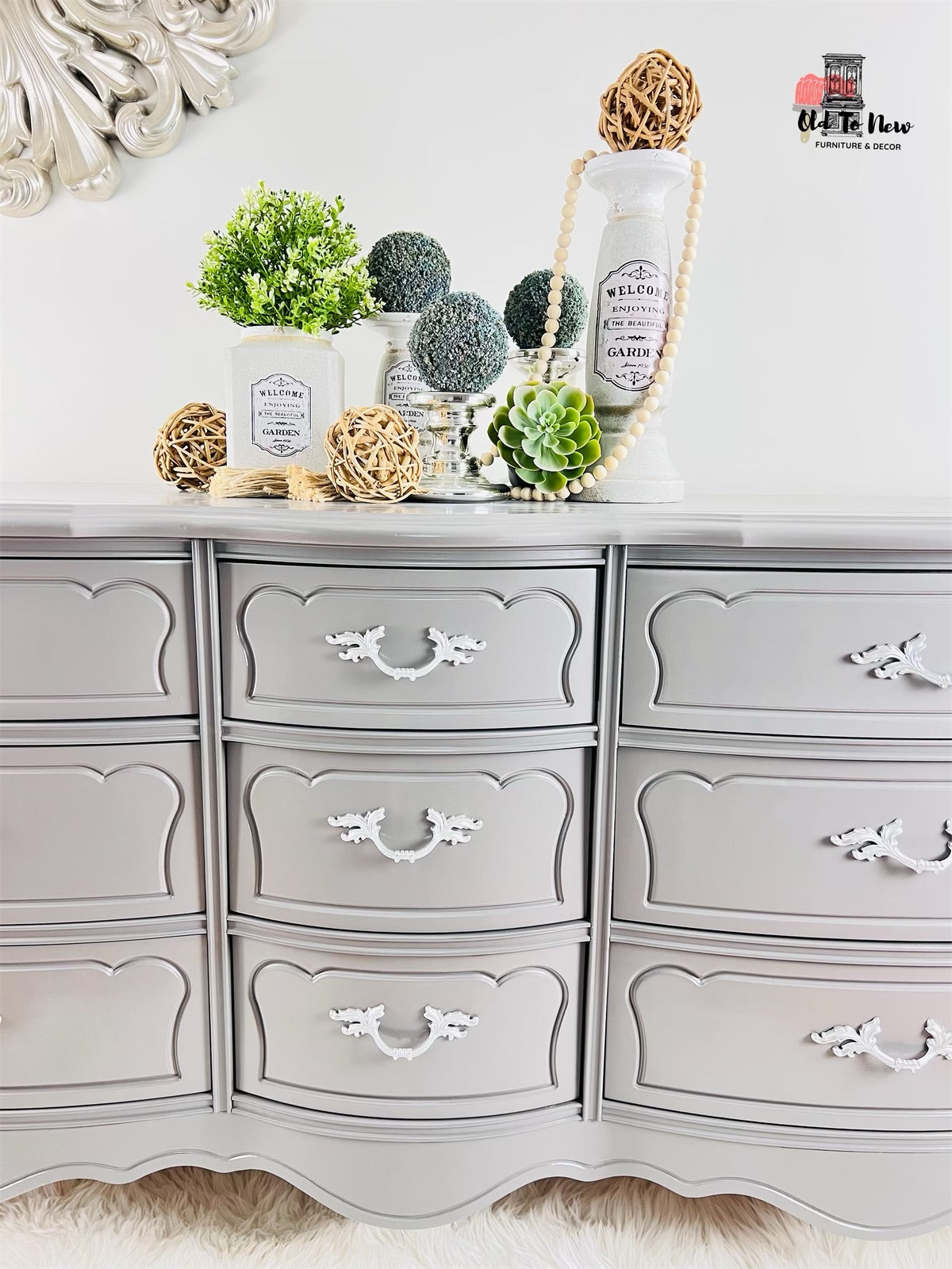 Discover French Inspired Dresser with Intricate Painted Details at oldtonewfurniture.ca