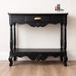 Black and Gold Console Table with Drawer for Entryway