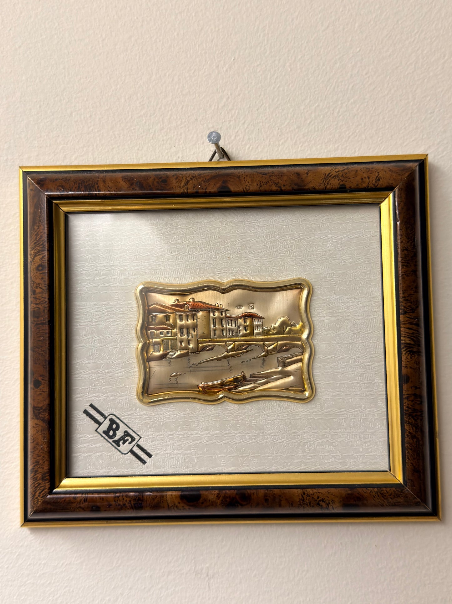 Vintage Sterling Silver Foil Relief Landscape Art