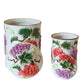 Vintage 3D Ceramic Grape Canister Set of 2 – Embossed Tuscan Kitchen Storage Jars