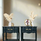 Pair of Elegant & Beautiful French Provincial Charcoal End Tables, Painted with Ash from Fusion Mineral Paint