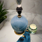 Art Deco Style Mid-Century Blue Glass Sea Shell Table Lamp