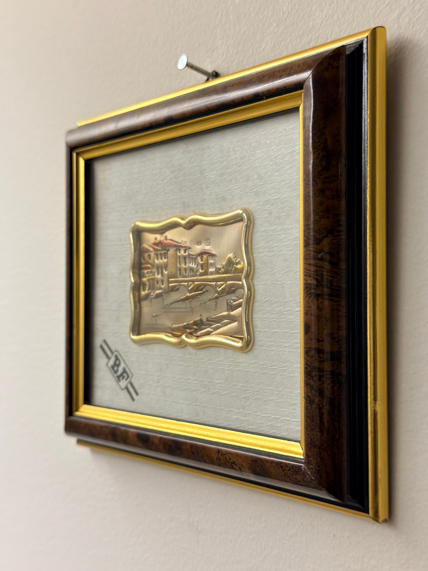Vintage Sterling Silver Foil Relief Landscape Art