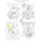 NEW Hokus Pokus; French Petals – Mezzo (Medium) Transfer – 4 x Sheets, Forge & Blume