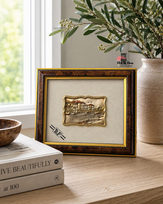 Vintage Sterling Silver Foil Relief Landscape Art