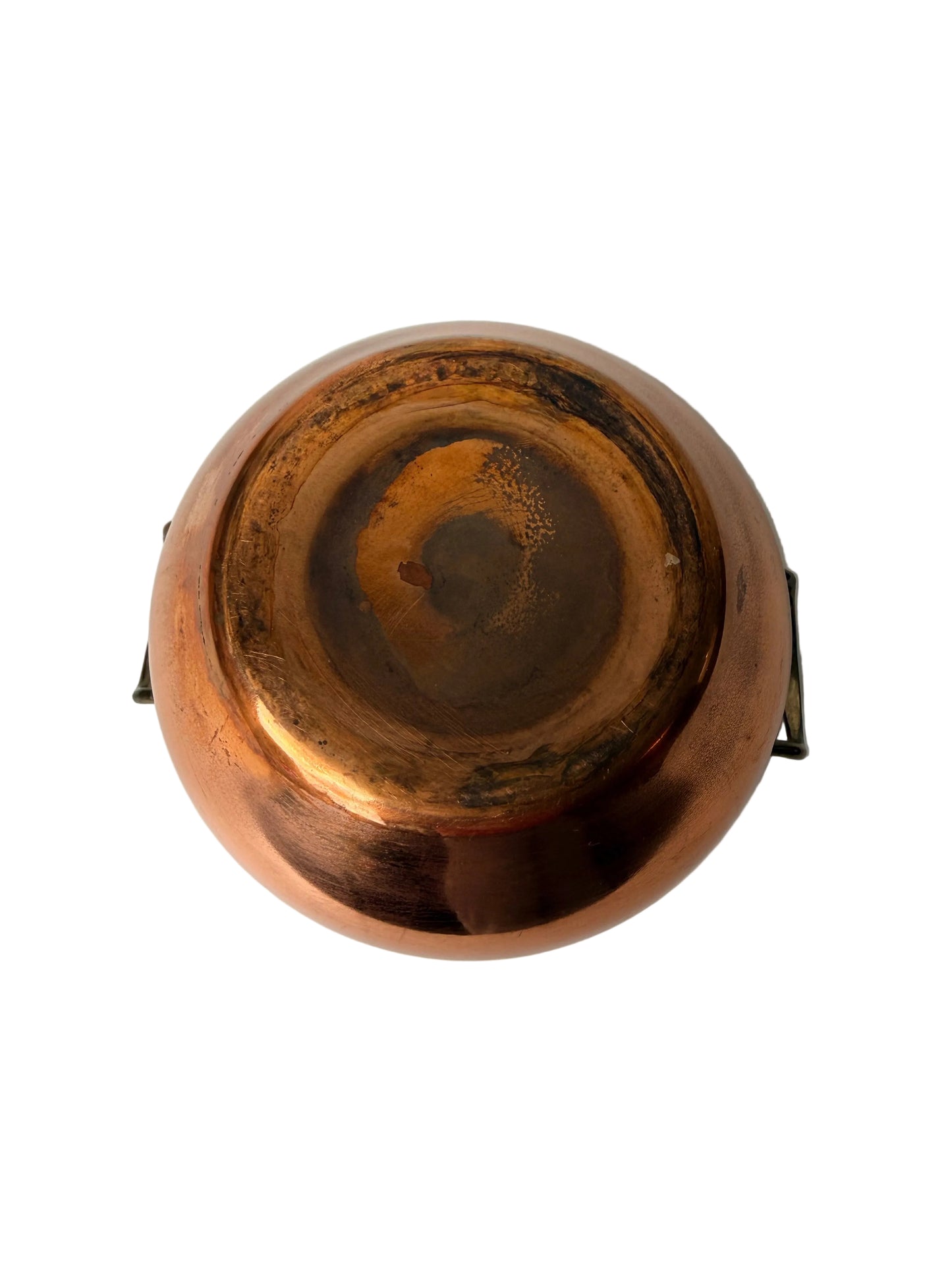 Vintage Copper Potpourri Pot With Brass Handles and Vented Lid