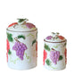 Vintage 3D Ceramic Grape Canister Set of 2 – Embossed Tuscan Kitchen Storage Jars