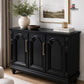 Restyled Vintage Black Sideboard with Gold Hardware | Elegant Storage Cabinet