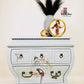Carved and Detailed 2 Drawer Bombay Chest Painted Grey by Old to New Furniture & Decor