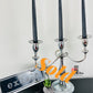 Polished Silver 3 Arm Twisted Candelabra Stand
