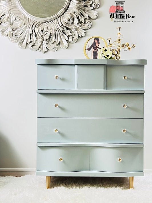 Gorgeous 4 Drawer Art Deco, Mid Century Modern Armoire Painted With Fusion Mineral Paint