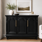 Restyled Vintage Black Sideboard with Gold Hardware | Elegant Storage Cabinet