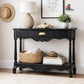 Black and Gold Console Table with Drawer for Entryway