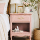 French Elegance Blush Pink Nightstand with a Whimsical Twist