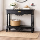 Black and Gold Console Table with Drawer for Entryway