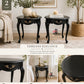 Beautiful Elegant Oval French Provincial End Tables Painted Coal Black from Fusion Mineral Paint