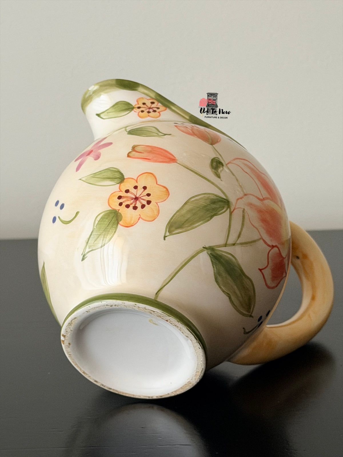 English Country Floral Ceramic Pitcher