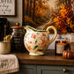English Country Floral Ceramic Pitcher