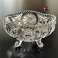 Elegant Vintage Crystal Footed Jewelry & Vanity Bowl