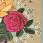 Vintage Framed Japanese Bunka Embroidery Floral Art – Rose Bouquet on Gold Metallic Silk