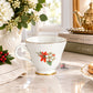 Vintage Sadler Wellington Bone China Tea Cup – Christmas Poinsettia & Holly Floral Design