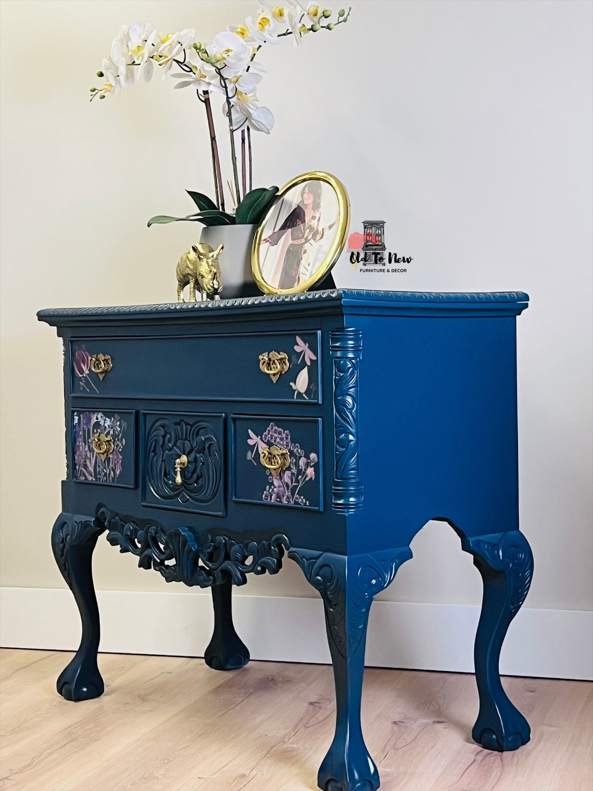 Refinished Sideboard with Hokus Pokus Miraculous Gardens Transfer