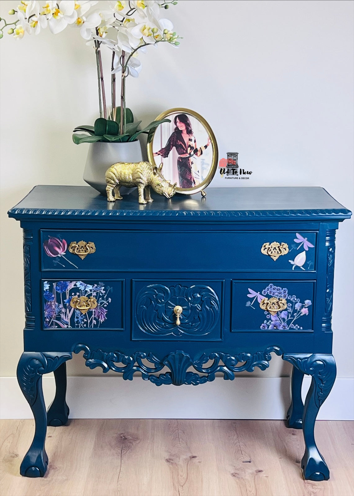Refinished Sideboard with Hokus Pokus Miraculous Gardens Transfer