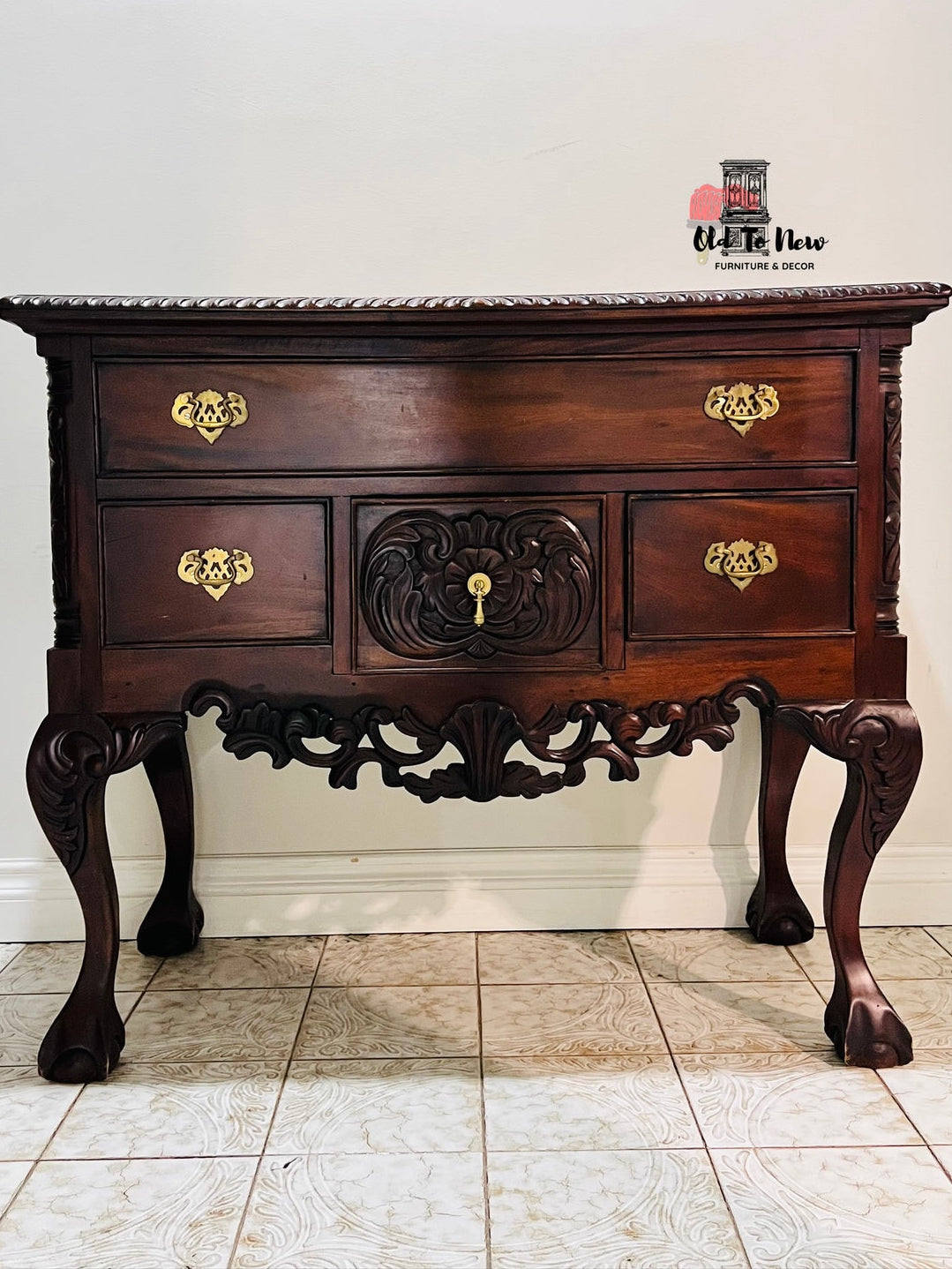 Refinished Sideboard with Hokus Pokus Miraculous Gardens Transfer