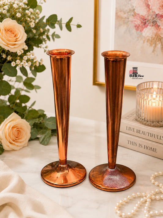 Vintage Coppercraft Guild 8" Taper Candlestick Holders (Pair)