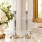 Pair of Vintage Neoclassical Silverplated Candlesticks – Fluted Baluster Taper Holders