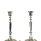 Pair of Vintage Neoclassical Silverplated Candlesticks – Fluted Baluster Taper Holders