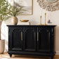 Restyled Vintage Black Sideboard with Gold Hardware | Elegant Storage Cabinet