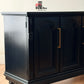 Restyled Vintage Black Sideboard with Gold Hardware | Elegant Storage Cabinet
