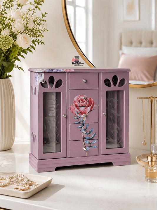 Elegant 5 Drawer Lavender Jewelry Storage Box