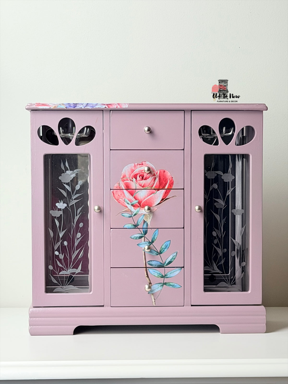 Elegant 5 Drawer Lavender Jewelry Storage Box