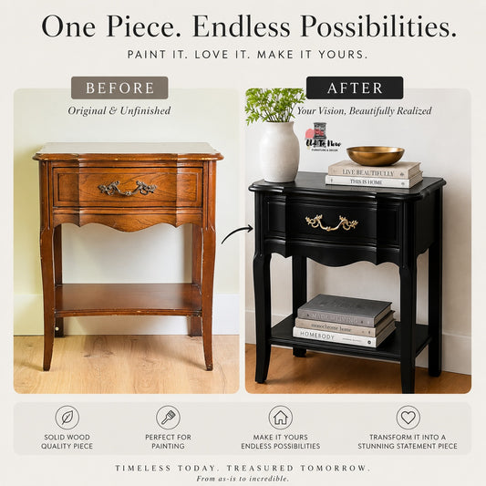 Unfinished French Provincial End Table Select A Paint Color and Customize This Table