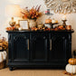Restyled Vintage Black Sideboard with Gold Hardware | Elegant Storage Cabinet